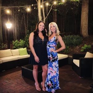 Express Blue/Floral Maxi Dress